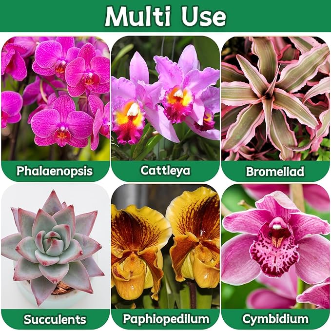 Orchid Bark Potting Mix, 2QT Premium Orchid Potting Mix, Orchid Bark for Indoor Plants with Pine Bark & Perlite, Superior Ventilation & Drainage to Boost Plants’ Growth, Orchid Soil