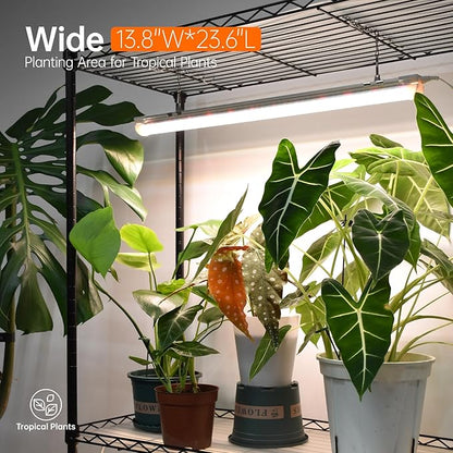 Bstrip Plant Shelf with Grow Light with Timer, Plant Stand with Adjustable Rack and Wheels, 3 Pack 72W T8 2FT Full Spectrum Grow Lights for Indoor Plants, Seed Starting, Seed Tray, 23.5"x13.8"x59"