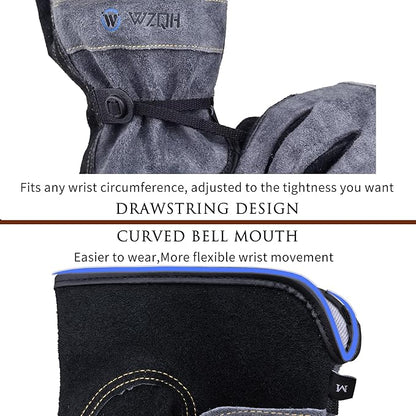 Leather Work Gloves for Men or Women. Small Glove for Gardening, Tig/Mig Welding, Construction, Chainsaw, Farm, Ranch, etc. Cowhide, Cotton Lined, Utility, Firm Grip, Durable. Grey-Black S