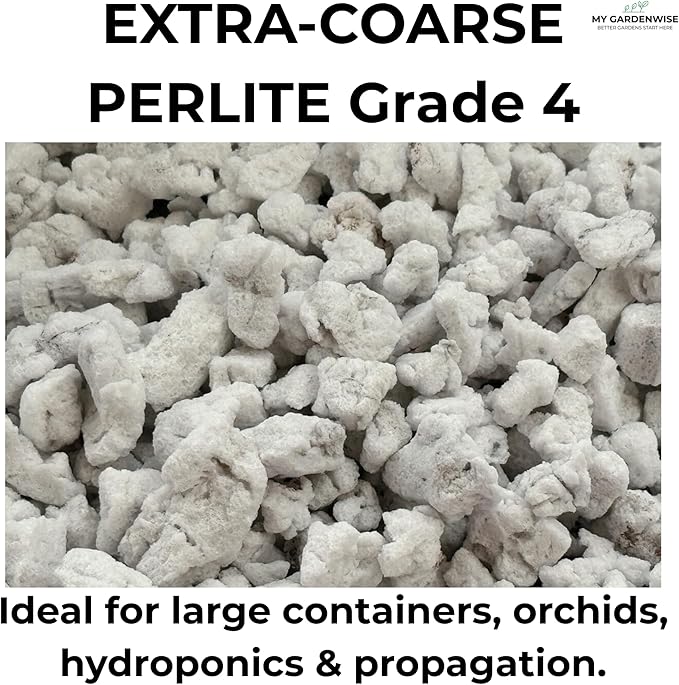 Perlite for Plants, Extra Coarse Grade 4 Horticultural Perlite, Organic Perlite for Gardening Indoor & Outdoor, Made in USA (1 Quart)