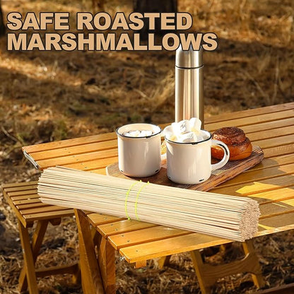 Suclain 500 Pcs Marshmallow Roasting Sticks 30" Long 5mm Thick, Smores Sticks Bamboo Skewers BBQ Kabob Grilling Barbecue Roasting Camping for Outdoor Fire Pits Campfires