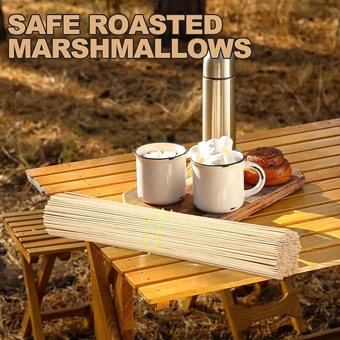 Suclain 700 Pcs 30" Long 5mm Thick Marshmallow Roasting Sticks, Smores Sticks Bamboo Skewers BBQ Kabob Grilling Barbecue Roasting Camping for Outdoor Fire Pits Campfires