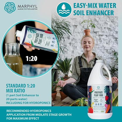 MARPHYL Organic Liquid Phosphate Soil Enhancer. Phosphorus Fertilizer for Garden, Flowers, Vegetables, Succulents, Bamboo, Hydroponics 33.8 oz