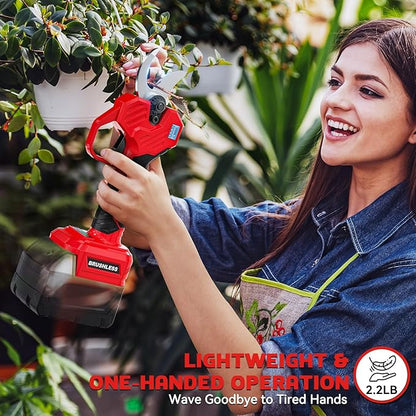 Electric Pruning Shears Compatible with Milwaukee 18v Battery, Portable Cordless Pruning Shears with Brushless Motor, LCD Display, Adjustable Cut, Battery Powered Tree Trimmer (Tool Only)