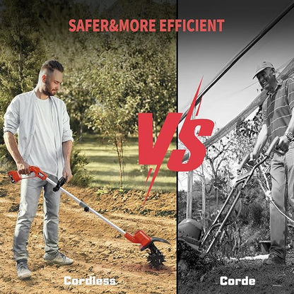 Cordless Tiller Cultivator for Milwaukee 18V Battery(Tool Only),Brushless Motor,Electric Garden Tiller w/360 RPM, 9In Tilling Width and 6.6In Depth Garden Rototiller for Lawn/Soil Cultivation