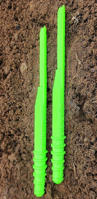 Dibby Seed Sowing Garden Tool Dibber Planter Transplanter – Sow Seeds at The Right Depth – Easily Transplant Delicate Seedlings (Dibby XL) Green (2 Pack)