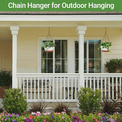 Mkono Hanging Planters for Indoor Plants, 2 Pack 10 Inch Self Watering Pots with Macrame Plant Hangers 2 Kinds Hanging Basket for Outdoor Garden Home Ceiling Window Decor