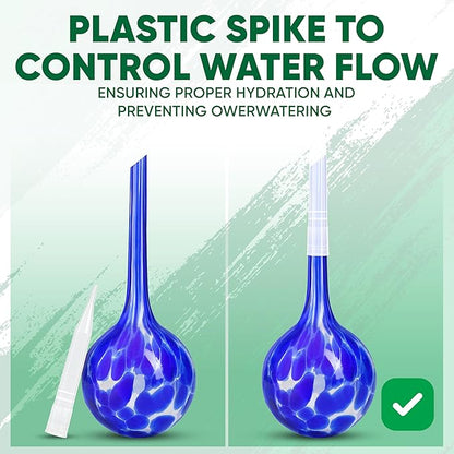 Plant Watering Globes Set of 8 - Large Self Watering Globes for Indoor & Outdoor Plants - Multicolored, Automatic, Glass Watering Bulbs for Daily Use, Plant Watering Devices