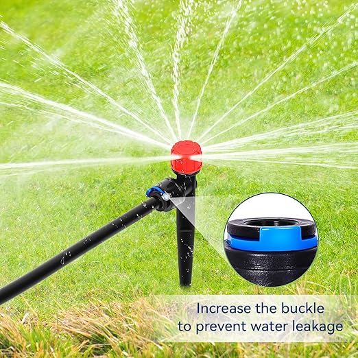 20PCS 1/4 inch Tubing Drip Irrigation Vortex Emitters,360 Degree Drip Emitter Sprayer with Stake, Irrigation Dripper Sprinklers for Drip Irrigation System