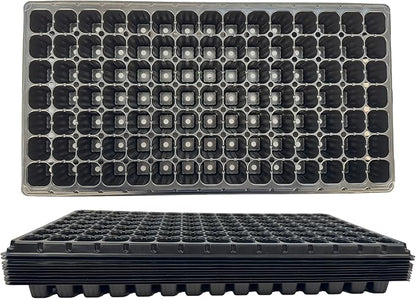 105 Cell Seedling Plastic Nursery Trays, 10 Pack, Thick Durable Germination Plug Trays, 1050 Cells Reusable Plant Propagation