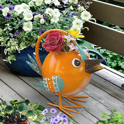 Metal Cute Bird Watering Can,Watering Can Indoor/Outdoor Plants, Decorative & Functional 1.8 L/0.5 Gallon Water Pot for House Flowers Plant, Home,Farmhouse Garden Decor