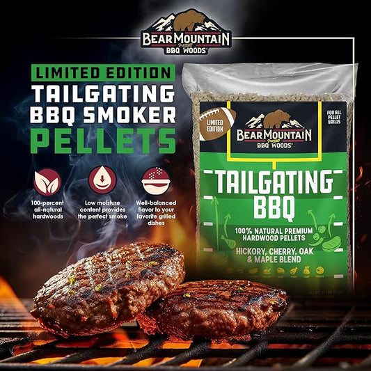 Bear Mountain Tailgating BBQ, Hickory, Cherry, Oak, and Maple Blend, 20 Pounds