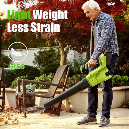 Electric Leaf Blower Cordless, 200 MPH Wind Speed, 2 x 4.0Ah Batteries, Handheld Leaf Blowers for Lawn Care, Stepless Speed Control, Portable Lightweight Grass Blower for Yard, Patio