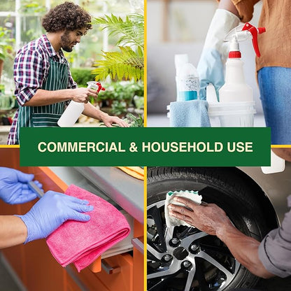 Heavy Duty 32oz Plastic Spray Bottles for Cleaning - Large Empty Industrial Bottles for Gardening Solutions, Vinegar, Chemicals, Professional Cleaners - Adjustable Sprayer Nozzle - Red 2 Pack