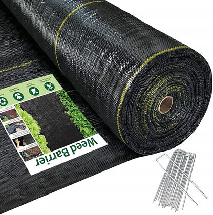 5ft x100ft Pro Black Weed Barrier, 6oz Premium Landscape Fabric-Heavy Duty Woven Ground Cloth with Superior Permeability Weed Control Convenient Design