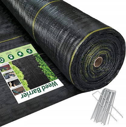 6ft x300ft Pro Black Weed Barrier, 6oz Premium Landscape Fabric-Heavy Duty Woven Ground Cloth with Superior Permeability Weed Control Convenient Design