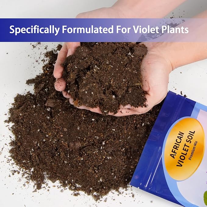 African Violet Potting Soil Mix 1qt, Pre-Mixed Acid Soil Ideal for African Violets to Ensure Optimal Nutrient Uptake and Vibrant Blooms