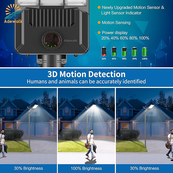 10000W Solar Street Light Outdoor, Commercial Grade Outdoor Solar Lights Dusk to Dawn, Large Panel Pro Outside Light with Motion Sensor and Remote, Solar Parking Lot Lights for Yard, Country 2 Pack