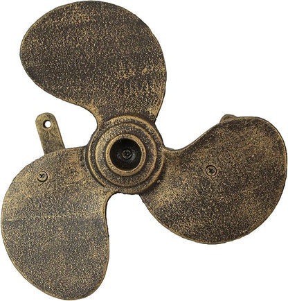 Bronze Finish Cast Iron Boat Propeller Wall-Mounted Decorative Garden Hose Hanger - Nautical Outdoor Hose Holder Decor to Add Maritime Charm to Your Garden