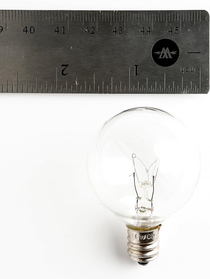 Hometown Evolution, Inc. 10 Foot Globe String Lights (10 Foot, G40 Clear - White Wire - 1.6" 5 Watt Bulbs)