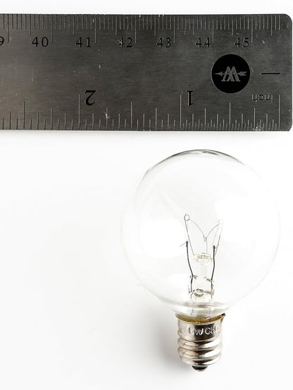 Hometown Evolution, Inc. 10 Foot Globe String Lights (10 Foot, G40 Clear - White Wire - 1.6" 5 Watt Bulbs)