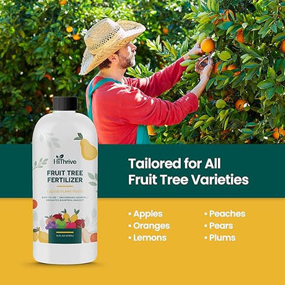 16oz Fruit Tree Fertilizer - Makes 16 Gallons of Fruit Tree Spray Plant Fertilizer for Blueberries, Strawberry Plant, Apple & More - Promotes Vibrant Foliage, Strong Branches, and Abundant Harvests