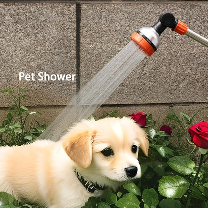 17.5" Gardening Watering Wand | 8 Spray Patterns & Thumb-Controlled Switch | 180° Rotating Long Nozzle| for Plants, Hanging Baskets and Shrubs, Pet Bathing, Wall Washing (orange)