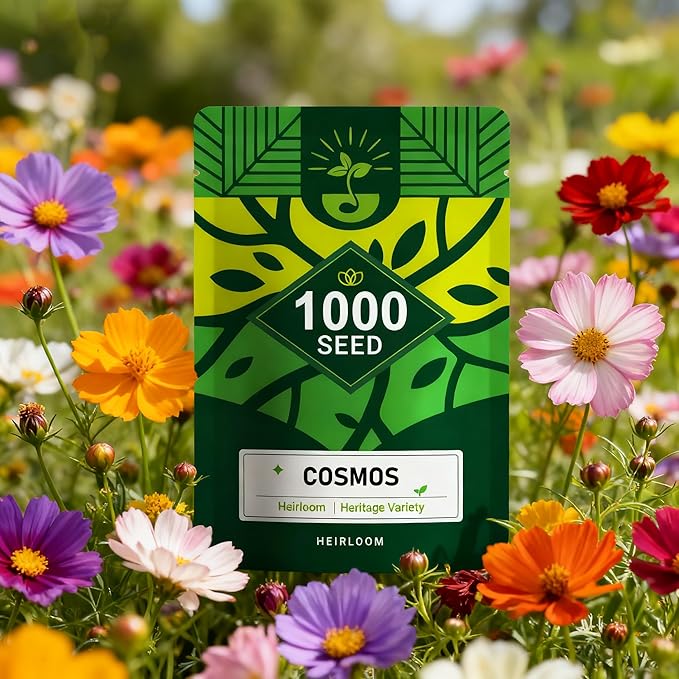 Cosmos Seeds - 500 Seeds - Tall, Airy Blooms for Cottage Gardens and Bouquets.