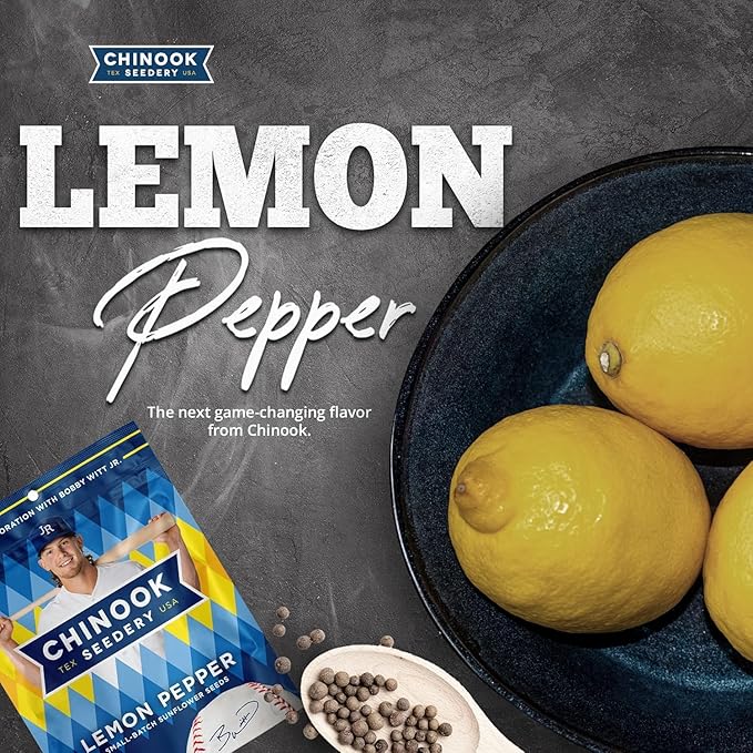 Chinook Seedery Roasted Jumbo Sunflower Seeds - Keto Snack - Best For Snack Packs - Gluten Free, Non-GMO Sunflower Seeds Snacks - Flavored 4 oz (Pack of 3) - Lemon Pepper Flavor