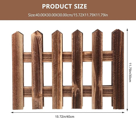 Carbonized Wooden Garden Fence Long High Outdoor Landscape Border Flexible Decorative Lawn Edging Pastoral Style for Flower Bed