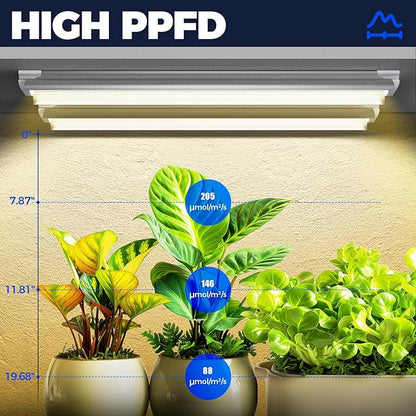 Barrina T8 Plant Light, 144W(6 x 24W), 800W Equivalent, 2FT Super Bright, Full Spectrum, led Grow Light, Integrated Growing Lamp Fixture, for Indoor Plants, 6-Pack