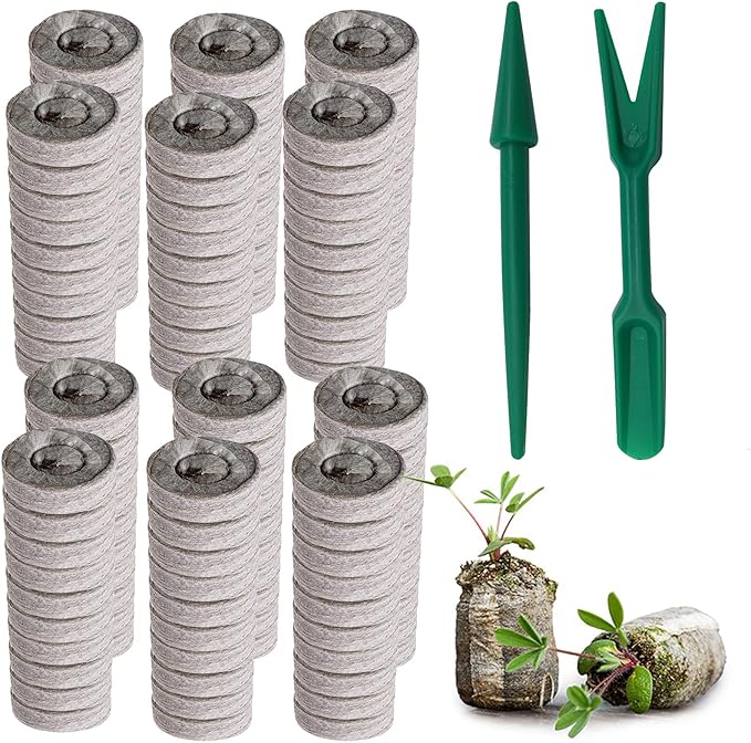 Tlswshsy 120 Pcs 30mm Peat Pellet Plant Pallet Seedling Soil Block, Plant Starting Plugs, Transplanting Growing Garden Flower Vegetables