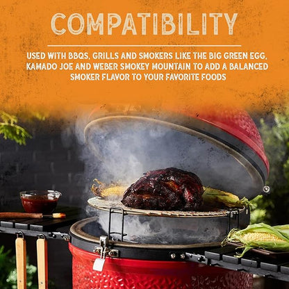 Kiln-Dried Red Oak Bark Bit Chunks Cooking Wood – Sustainably Sourced Firewood and BBQ Wood for BBQs, Grills & Smokers – 10 lbs, Made in The USA with 2 Firestarters