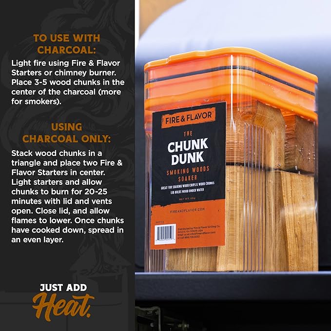 Fire & Flavor Maple Wood Chunks for Smoking and Grilling - All-Natural, Long-Lasting with a Mildly Sweet Flavor - Large Chunk Wood Chips for Smokers