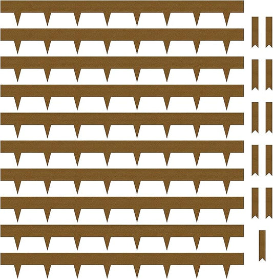 Worth Garden 10-Pack Corten Steel Landscape Lawn Edging - 4.5in H Rust Patina Finish Bendable Metal Strips - Hammer-in Pre-Rusted Border w/ 11 Clips - Yard Pathway Divider (33Ft Total)