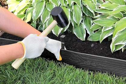 MASTER MARK Terrace Board, Landscape Coiled Edging, Grass Barrier, Bender Board, Flower Bed, Vegetable Garden Borders 5 in. x 40 ft. with 10 Stakes (Black)