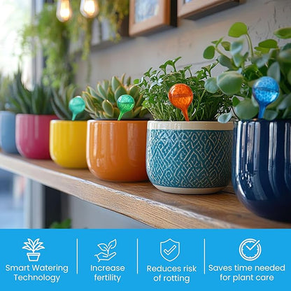 LGL Plant Watering Globes - Automatic Self Watering Globes. Decorative Self Watering Planter Inserts. Self Watering Spikes to Support Plant Health. 4 Pack x 100ml.