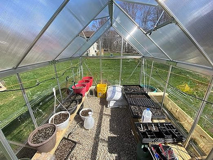 Automatic Greenhouse Drip Irrigation Kit with 20 Brass 360° Adjustable Nozzles 65FT 1/2" Tubing & Misting System for Outdoor Plants, Hydroponics,Raised Beds & Flower Gardens-Easy Setup & Water Saving