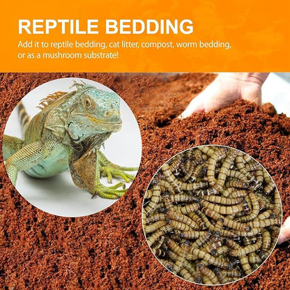 Premium Coco Coir Brick, High Nutrinent Coconut Soil,100% Organic Low EC & PH Balanced Potting Soil for All Plants Gardening, Hydroponics and Green House (650G x 2)