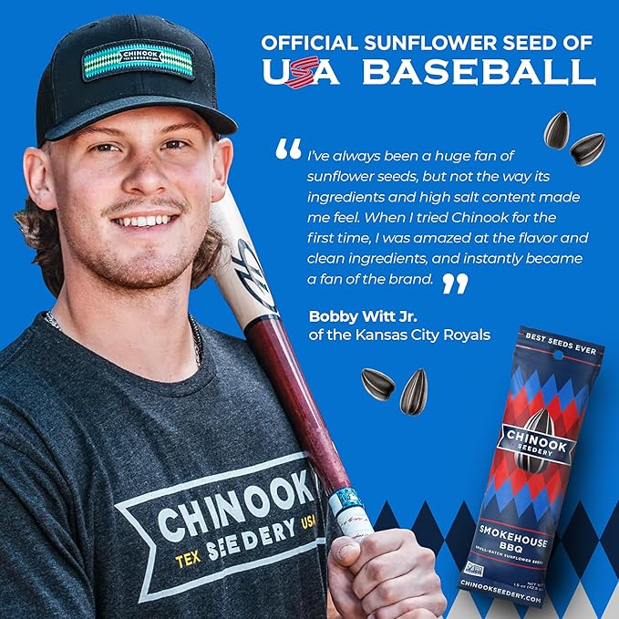 Chinook Seedery Low Sodium Sunflower Seeds – Smokehouse BBQ Flavor, Pack of 36, 1.5oz – Sunflower Seeds to Eat – Keto, Jumbo, Roasted, Baseball Snacks
