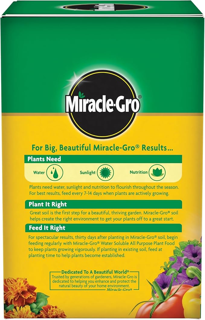 Miracle-Gro Water Soluble All Purpose Plant Food, For All Indoor or Outdoor Plants, Roses, Flowers, Vegetables, Houseplants, Trees, and Shrubs, 1.5 lbs