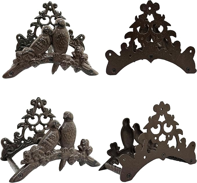 Garden Hose Holder Cast Iron Heavy Duty Water Hose Hanger, Outside Wall Mount, Solid Metal Decorative Rack/Organizer/Stand, Easy to Install, Hold Up to 50/75/100 ft (2 Birds)