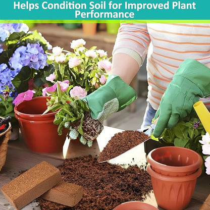 Legigo 10 Pack Premium Coco Coir Brick for Plants- 100% Organic Compressed Coconut Coir Bricks Starting Mix, Coco Coir Fiber Coconut Husk for Planting, Gardening, Potting Soil Substrate, Herbs