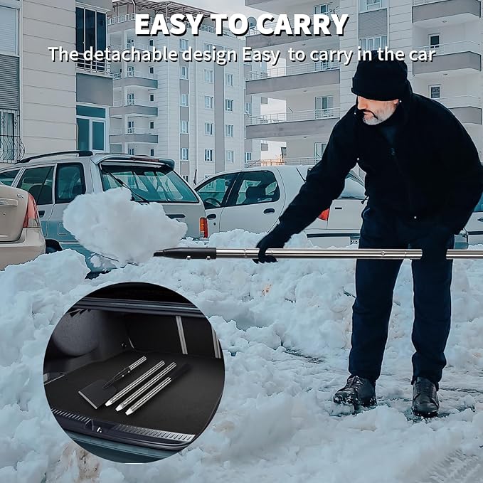 Flat Shovel with Adjustable Handle, 59 in Floor Scraper, Ice Scraper, Garden Cleaning Scraper, Ice Chopper, Snow Shovel, Multifunctional Weed Remover Tool for Walkway Driveway