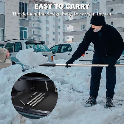 Flat Shovel with Adjustable Handle, 59 in Floor Scraper, Ice Scraper, Garden Cleaning Scraper, Ice Chopper, Snow Shovel, Multifunctional Weed Remover Tool for Walkway Driveway
