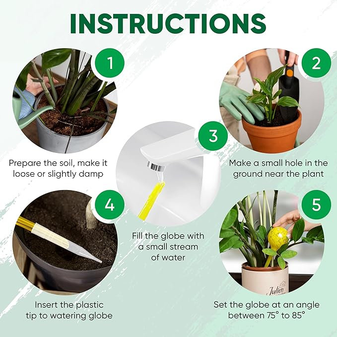 Plant Watering Globes Set of 6 – Large Glass Bulbs (up to 7 Days of Watering) for Indoor & Outdoor Plants – Multicolor - Self-Watering