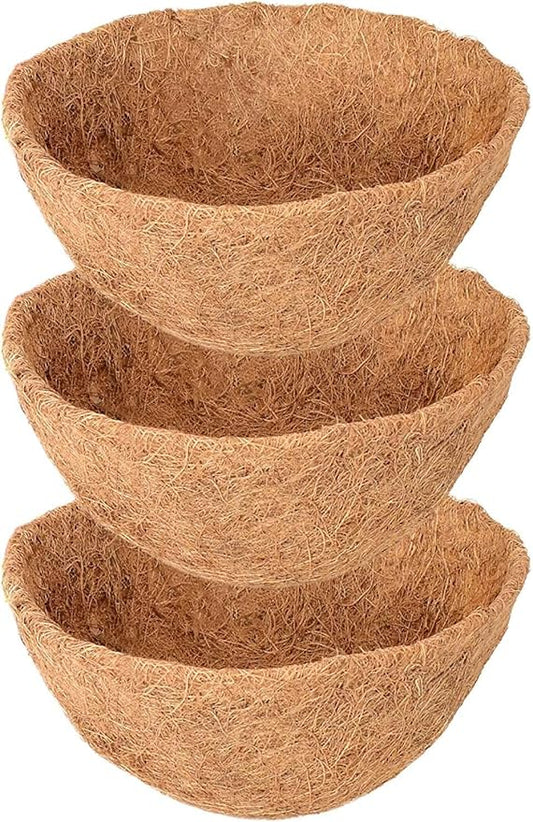 Legigo 3 Pack 18 Inch Hanging Basket Coco Liners Replacement, 100% Natural Round Coconut Coco Fiber Planter Basket Liners for Hanging Basket Flowers/Vegetables