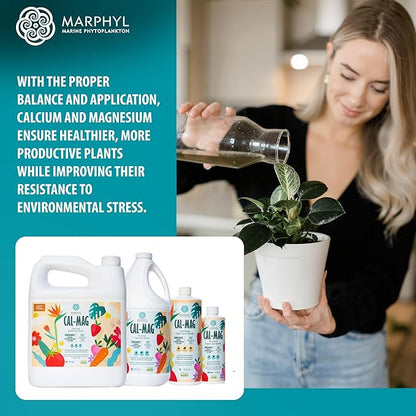 MARPHYL Organic CALMAG Liquid Fertilizer, Calcium + Magnesium, Corrects Common Plant Deficiencies, for Garden, Flowers, Vegetables, Succulents, Bamboo, Hydroponics 1.05 gal
