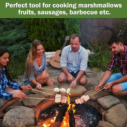 180 Pieces 30 inch Extra Long Bamboo Marshmallow Roasting Sticks Bulk Disposable Smores Sticks 5mm Thick Bamboo Skewers for Outdoor Open Fire Roaster Barbecue Hot Dog Camping Kebab Sausage