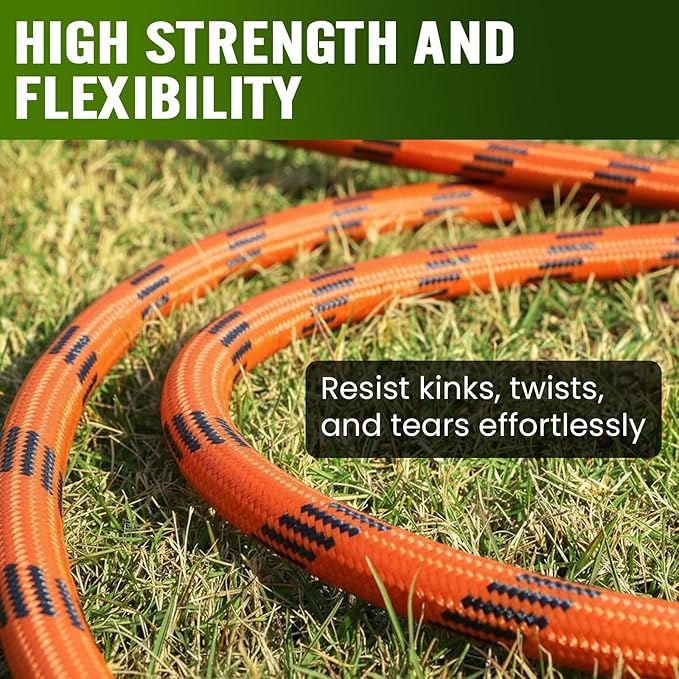 Garden Hose 100 ft, Water Hose Heavy Duty, Flexible Lightweight Non-Expanding Hose with 10 Function Sprayer, Leak-Proof, Burst-Resistant, High-Pressure, Anti-Kink, Garden Gifts for Men Women